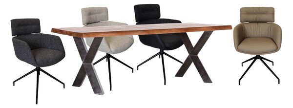 JÍDELNÍ STŮL, mangové dřevo, přírodní barvy, černá, 200/100/78 cm Voleo - Jídelní stoly