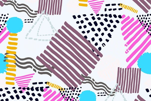 Tapeta Memphis vzor v pop-art stylu