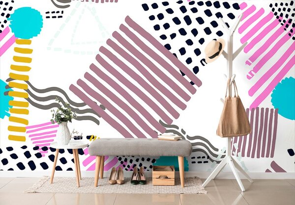 Tapeta Memphis vzor v pop-art stylu