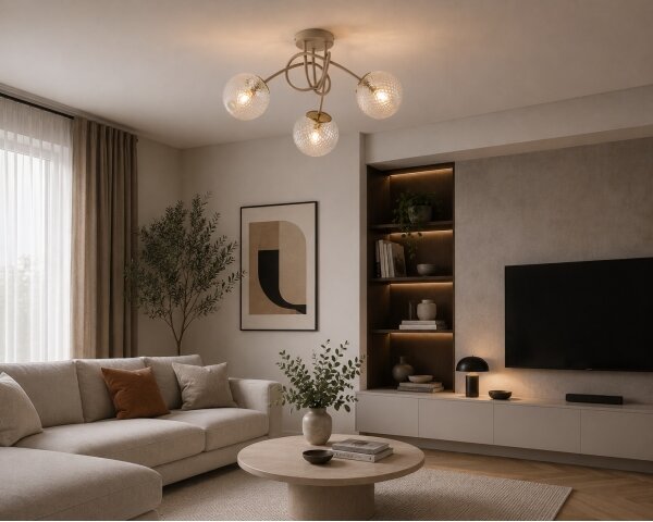 Brilagi - Přisazený lustr STELLA 3xE27/60W/230V béžová/zlatá