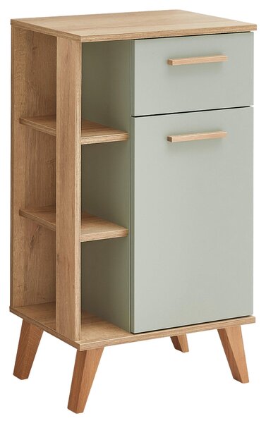 SPODNÍ SKŘÍŇKA, barvy dubu, pastelově zelená, pastelově zelená, barvy dubu, 50,5/89,5/33 cm Xora - Koupelnové série