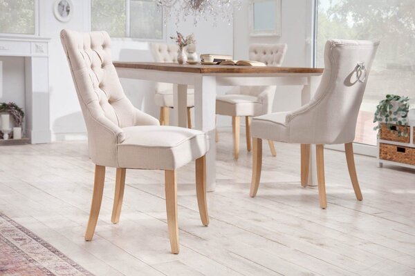 Designová židle Queen len béžová