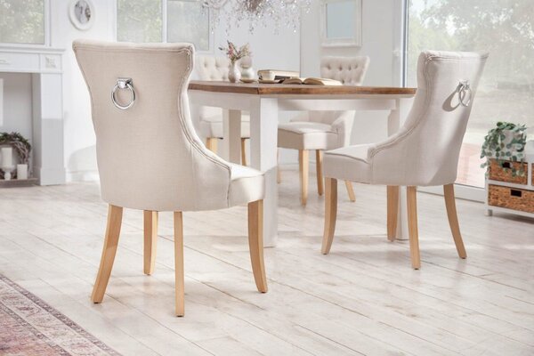 Designová židle Queen len béžová