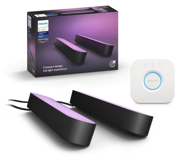 Philips - SADA 2x LED RGB Stm. stolní lampa Hue PLAY WACA 6W/230V + Hue bridge