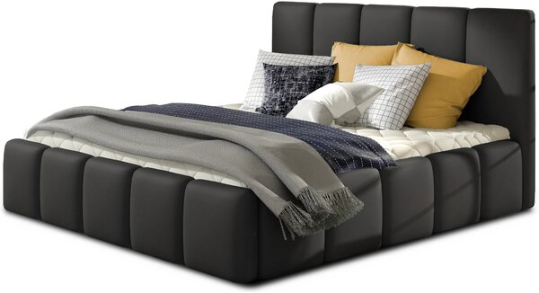 Čalouněná postel 140x200 DOLVERO 4 - černá eko kůže