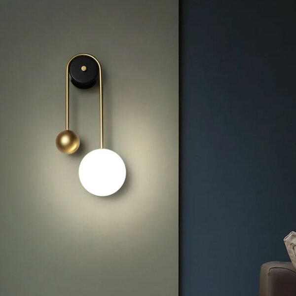 Toolight Toolight, LED nástěnné svítidlo 50cm 5W 4000K 500lm APP1474-CW, zlatá lesklá-černá matná, OSW-03604