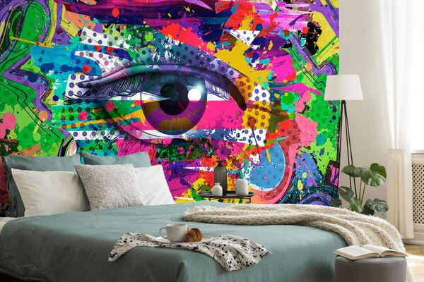 Tapeta lidské oko v pop-art stylu