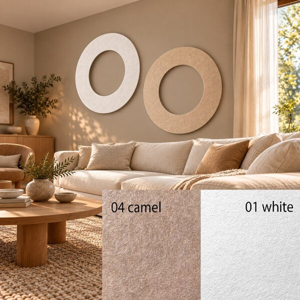 Bilnora perforovaný kruhový nástěnný akustický panel Ø120 cm z extra husté PET plsti - Ø120×1,2cm