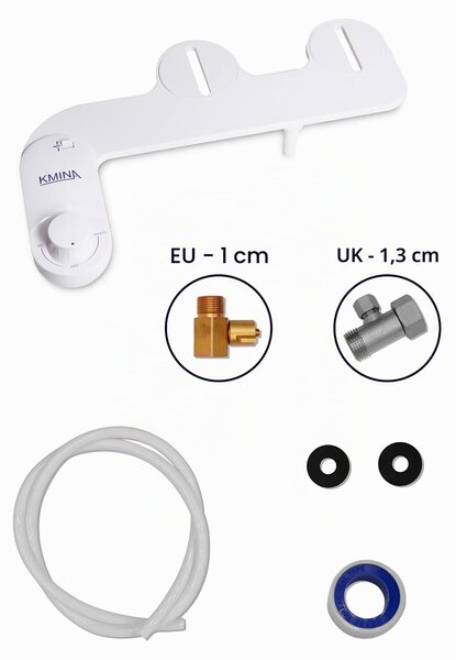 KMINA Bidetová sprcha pro toaletu, studená voda, bílá, hadice 80 cm, plochý design