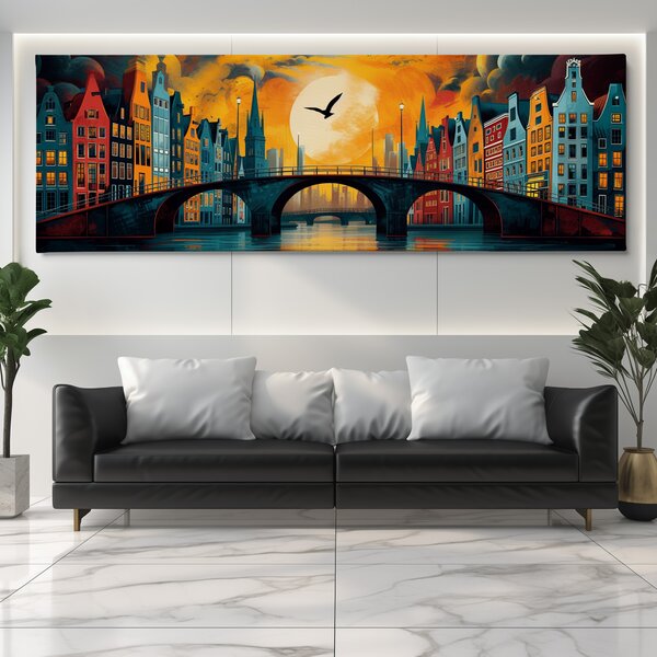 Obraz na plátně - Příští zastávka Kodaň FeelHappy.cz Velikost obrazu (šířka x výška): 120 x 40 cm