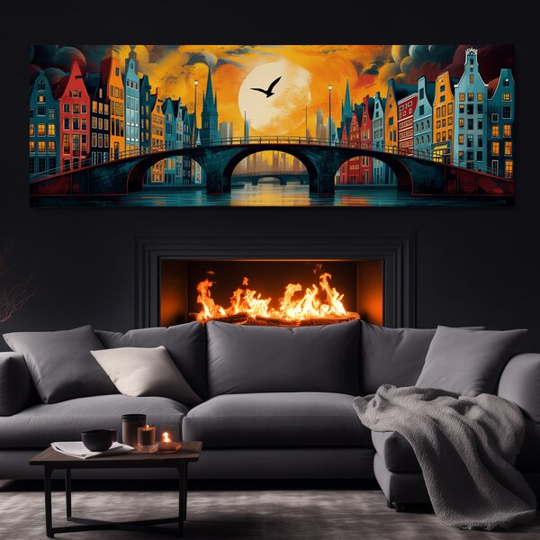 Obraz na plátně - Příští zastávka Kodaň FeelHappy.cz Velikost obrazu (šířka x výška): 120 x 40 cm