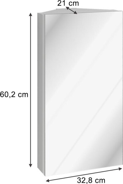 Koupelnová skříňka se zrcadlem Vicco Anka Bílá 32.8 x 60.2 cm, Model 55573