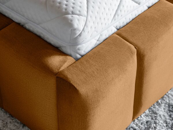 Manželská čalouněná postel 140x200 VEMIO 1 - oranžová