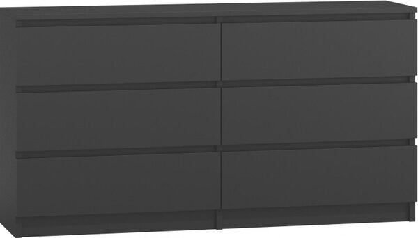 Topeshop M6 140 CZAR 2X3, Černá, 6 zásuvka/zásuvek, Dřevotřískové desky, Jednobarevný, Moderní, Dřevotřískové desky