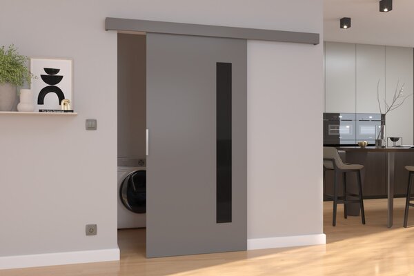 Posuvné dveře GELA 76 x 205, šedá černá Laocbel