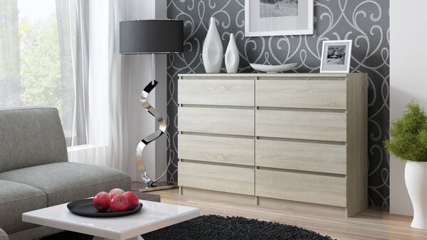 Topeshop M8 140 SONOMA, Dub, 8 zásuvka/zásuvek, Dřevotřískové desky, Jednobarevný, Moderní, Dřevotřískové desky