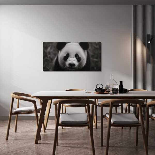 Obraz černobílá panda s úsměvem