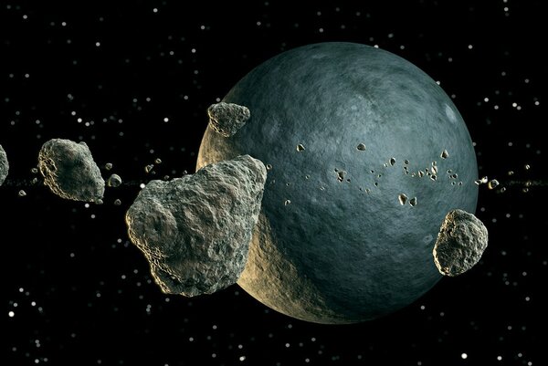 Tapeta meteority v okolí planety