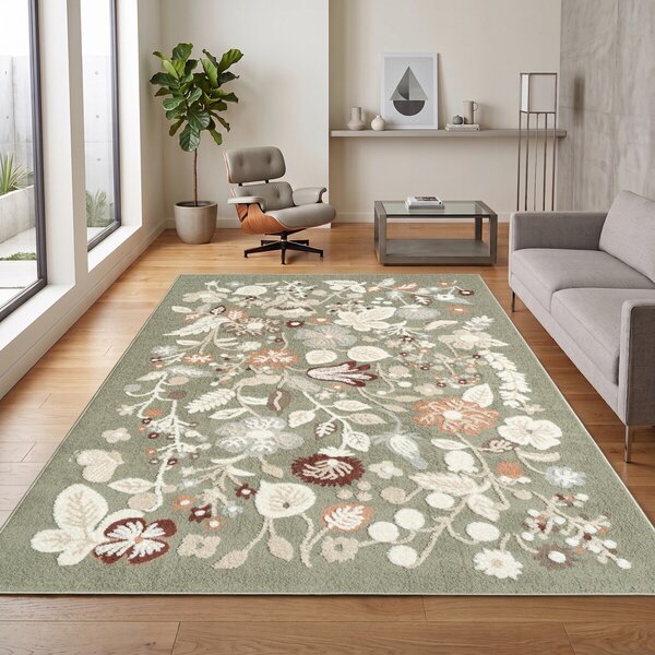 Angel Carpet, Kusový koberec Aurora 25 Green, 60x110, zelená, kancelář