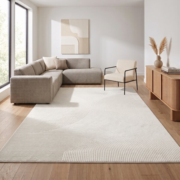 Angel Carpet, Kusový koberec Zafiro 25 Cream, 60x110, bílá, kancelář