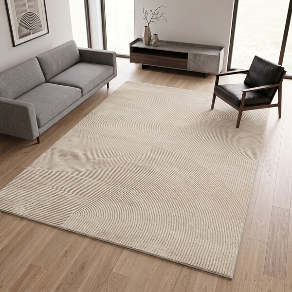 Angel Carpet, Kusový koberec Zafiro 25 Beige, 60x110, béžová, kancelář