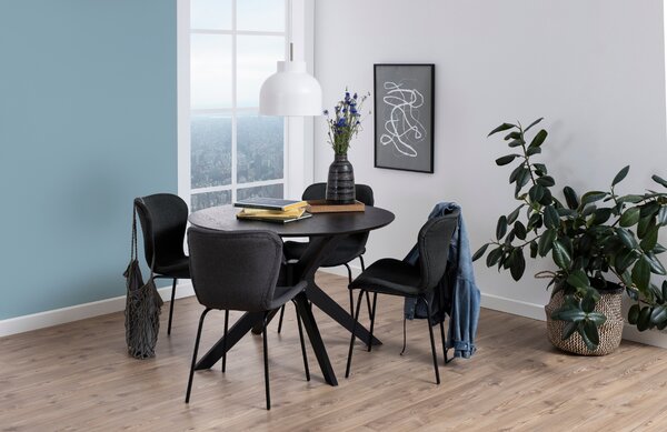 Scandi Černý dubový jídelní stůl Luella 105 cm