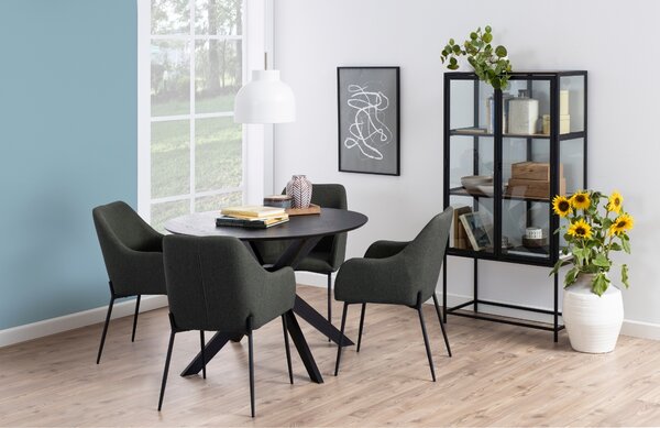 Scandi Černý dubový jídelní stůl Luella 105 cm
