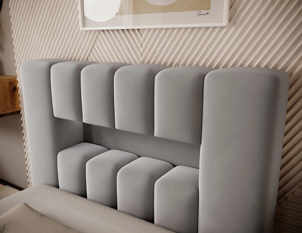 Jednolůžková čalouněná postel 90x200 VEMIO 1 - světle šedá