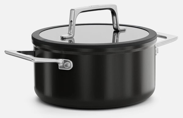 Fabini Hrnec Meda 5.0 Pro, ø 20 cm (2,6 l) - Nepřilnavý hrnec s keramickým povrchem s poklicí, černý