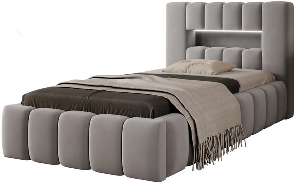 Jednolůžková čalouněná postel 90x200 VEMIO 1 - světle šedá