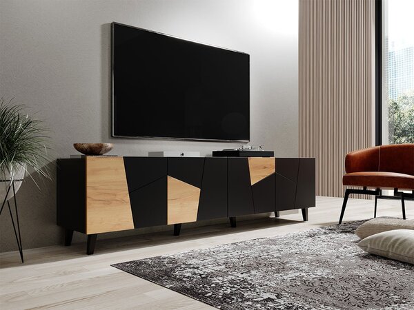 TV stolek Itrulto, Barva: černá / černá + dub craft 5903211210457
