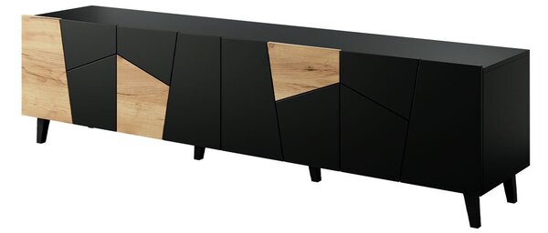 TV stolek Itrulto, Barva: černá / černá + dub craft 5903211210457
