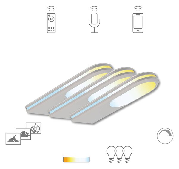 Müller Licht tónované LED osvětlení pod skříňku Armaro, 3 kusy
