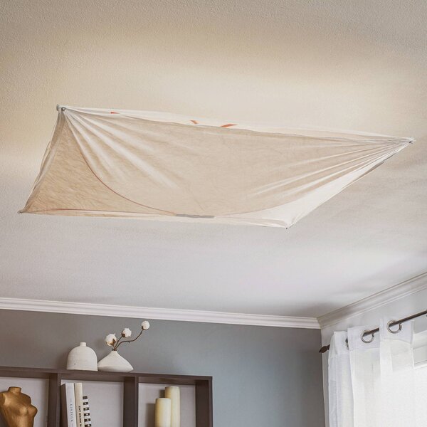 FLOS Stropní svítidlo Ariette 80 cm, stmívatelný, Bílá / opál, Obývací pokoj / jídelna, Textil / tkanina / hedvábí, Design, Nástěnné svítidlo