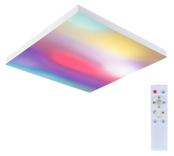 Paulmann 79905 Velora, bílý subtilní stropní LED panel Rainbow dynamic RGBW, 19W LED 3000-6500K, 45x45cm, dálkové ovládání