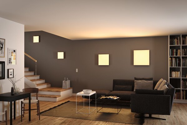 Paulmann 79906 Velora, bílý subtilní stropní LED panel Rainbow dynamic RGBW, 31W LED 3000-6500K, 59x59cm, dálkové ovládání