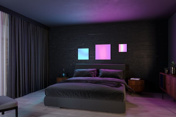 Paulmann 79906 Velora, bílý subtilní stropní LED panel Rainbow dynamic RGBW, 31W LED 3000-6500K, 59x59cm, dálkové ovládání