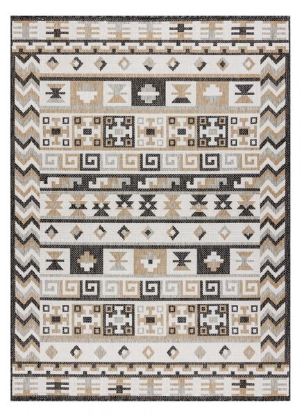 Hans Home | Kusový koberec Cooper Sisal Aztec 22218 ecru/black – na ven i na doma
