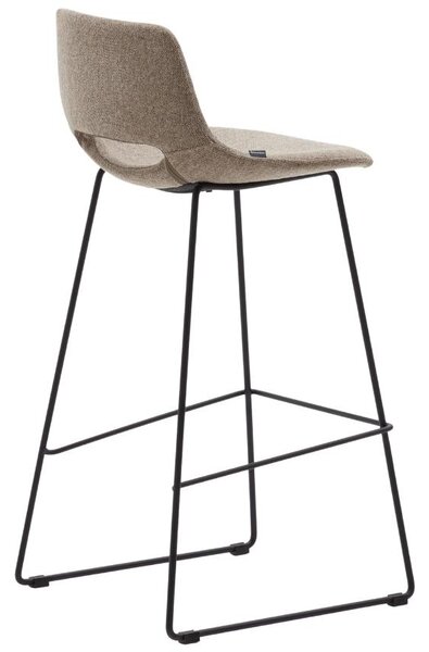 Hnědá látková barová židle Kave Home Zahara 76 cm