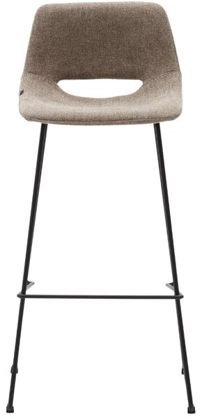 Hnědá látková barová židle Kave Home Zahara 76 cm