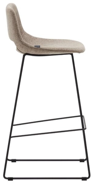 Hnědá látková barová židle Kave Home Zahara 76 cm