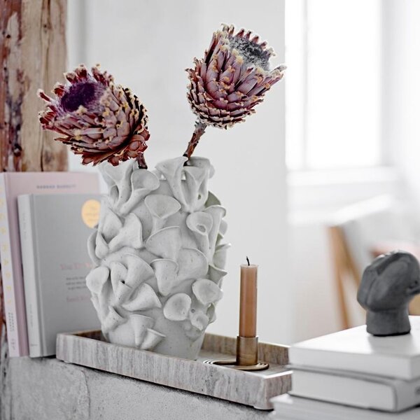-25 % Dny MOMENTI– Šedý mramorový servírovací podnos Bloomingville Majsa 38 x 18 cm