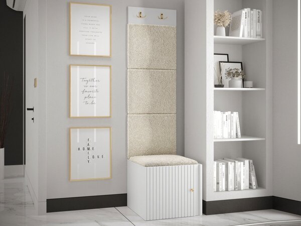 Předsíňová sestava Towiro Slim XXII, Barva: bílá, Barva látek:: ekokůže Soft 017 (bíla) 5903211221415