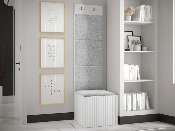 Předsíňová sestava Towiro Slim XXII, Barva: bílá, Barva látek:: ekokůže Soft 017 (bíla) 5903211221415