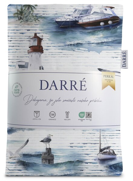 DARRÉ Perkálové bavlněné povlečení Volání moře - GOTS Velikost: 140 x 200 + 70 x 90