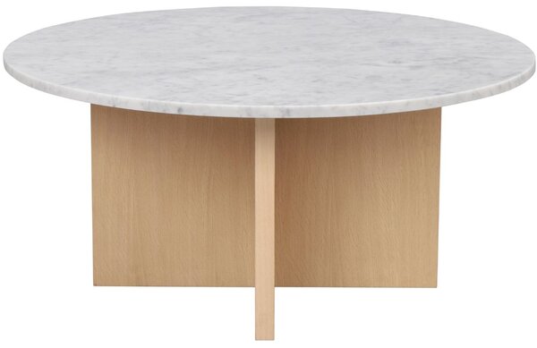Bílý mramorový konferenční stolek ROWICO BROOKSVILLE 90 cm