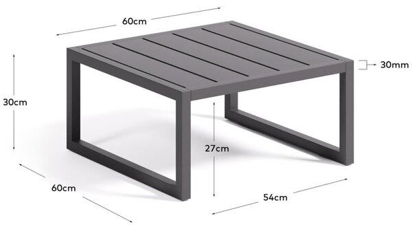 Kave Home Černý kovový zahradní stolek Comova 60 x 60 cm