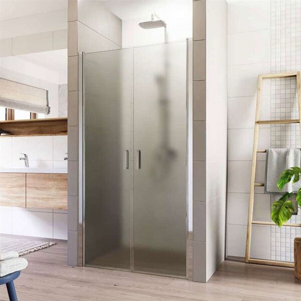 Mereo, Sprchové dveře, Lima, dvoukřídlé, lítací, chrom ALU, sklo Point, CK80512K