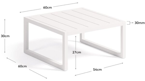 Kave Home Bílý kovový zahradní stolek Comova 60 x 60 cm