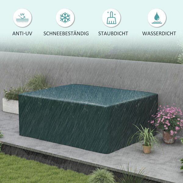 Outsunny Ochranný Kryt na Zahradní Nábytek - Zimní Nepropustný Voděodolný Kryt proti UV - Plachta pro Zahradní Stoly a Patios - Obdélníkový 235 x 190